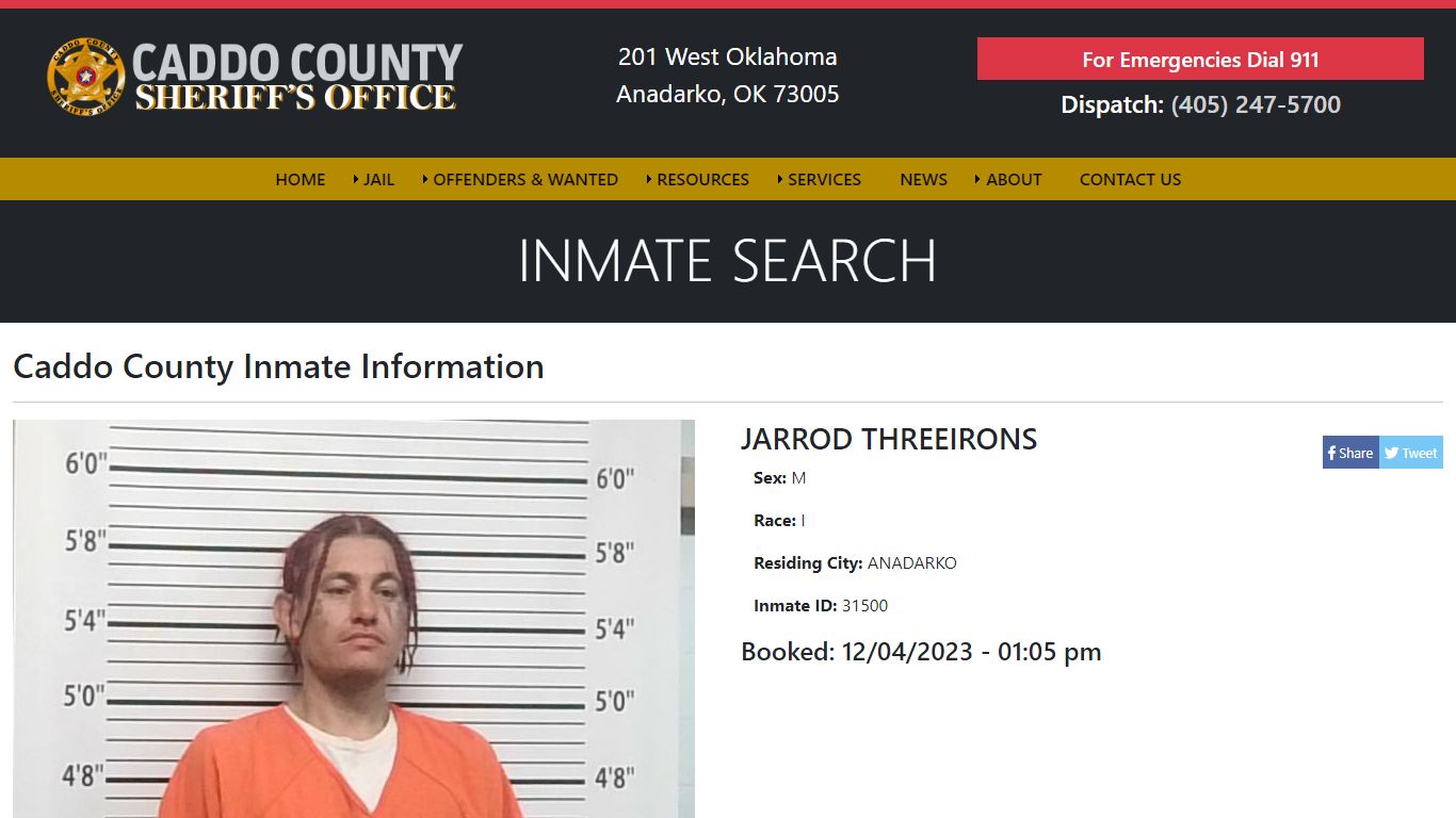 JARROD THREEIRONS - Caddo County Sheriff's Office