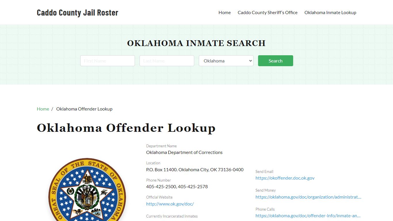 Oklahoma Inmate Search, Jail Rosters